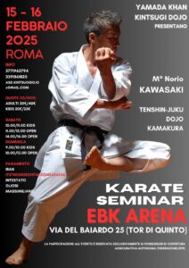 Karate seminar with Norio Kawasaki (Italy) @ EBK Arena, Rome, Italy